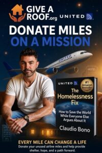 United Airlines Partners with Givearoof.org Founder Claudio Bono to End Homelessness Through Airline Miles