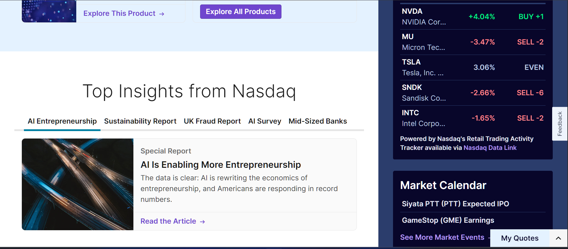 NASDAQ placement screenshot